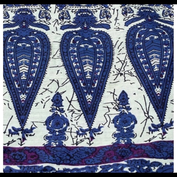 New! Ruggine Ethic Blue Print Bohemian Zipper Shoulder Bag with Pocket - Picture 8 of 8